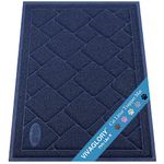 VIVAGLORY Cat Litter Tray Mat, Durable Litter Box Mat Kitty Litter Mats, 90×60cm Catch Litter Rug, Stay in Place, Keep Floors Clean, Traps Litter from Box, Navy Blue