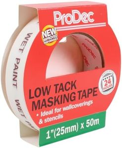 ProDec PLTT25 Low Tack Multi Surface Painters Masking Tape for Delicate Surfaces Gives Sharp Paint Lines for Indoor Painting and Decorating, Compatible with All Paints, 1" 25mm wide, Cream