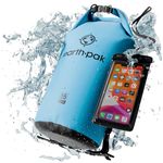 Earth Pak -Waterproof Dry Bag - Roll Top Dry Sack Keeps Gear Dry for Boating, Hiking, Camping and Fishing with Waterproof Phone Case (Light Blue, 55L)