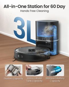 Tapo RV30 Max Plus Robot Vacuum Cleaner with Mop – 5300Pa, Auto-Empty, LiDAR Navigation, Alexa & Google Compatible