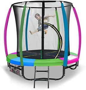 Kahuna Round Trampoline with Safety Enclosure, 6 Feet Diameter, Rainbow