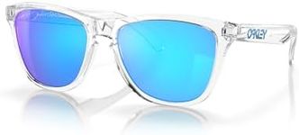 Oakley Men's Frogskins 9013D0 Sunglasses, Clear/Prizmsapphire, 55