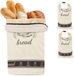 Dntorx Bread Bags for Homemade Bread, 2 Pack XL Beeswax Bread Bags for Sourdough Reusable Bread Bags Sourdough Bread Bags Linen Bread Bag Bread Storage Bags Food Storage Bag(Brown 12.6"x17")