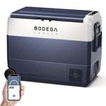 BODEGACOOLER 12 Volt Car Refrigerator 64 Quart,Portable Fridge Freezer Electric Cooler APP Control,60L(-4℉-68℉) 12/24V DC and 100-240V AC for RV Travel Truck,Boat,Camping,Road Trips,Tailgating