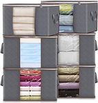 Clothes Storage BoxLegend Closet Organizers and Storage Sturdy Zipper Under Bed Storage Reinforced Handles Storage Basket Storage for Clothing Blanket 60L 6Pack