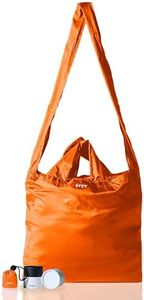 SYZY World's Most Compact Travel Tote Bag Portable Shopping Beach Market Bag - Reusable Collapsible Stuffable, Torii Orange, One Size, Minimalist