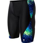 TYR Men's Perseus Jammer Swimsuit, Blue/Green, 36