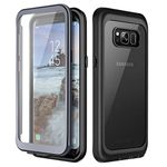 Prologfer Samsung S8 Case 360 Degree Protection Built-in Screen Protector Cover Shockproof Dust-Proof Shell Slim Fit Rugged Clear Bumper Defender Armor Case for Samsung Galaxy S8 - 5.8 inches