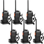 Retevis RT24 Walkie Talkies for Adults, Professional 2 Way Radio long Range 16 Channels CTCSS DCS, Rechargeable Walkie-Talkies with Earpiece and USB Charging Base (6 Pack, Black)