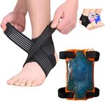 BodyMoves Kid's Ankle Brace Support Plus Hot and Cold Ice Pack (Sporty Black, SMALL for Little Kids(12-3))