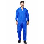 adhyah TrendyUniform Medical Scrubs for Doctors men women professional scrub suit for doctors OT Dress Full Sleeves (ROYAL XX-LARGE)