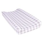 Trend Lab Gray and Cream Buffalo Check Deluxe Flannel Changing Pad Cover