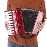 Accordion, Hohner Accordions,Accordion Instrument for Adults,Accordion Instrument,Accordion,(IRIN Has authorized) 22 Key 8 Bass Piano Accordion Beginner Accordion AR-80 Red