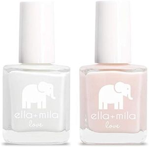 ella+mila Professional Nail Polish Set - Quick Dry Nail Polish - Long-Lasting & Chip Resistant Nail Polish Kit (Love Collection - French Manicure 2 Pack - 0.45 fl oz each)