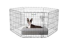 BohoBark Foldable Metal Pet Exercise and Playpen with Door, Suitable for small medium and large dogs (24 inch)