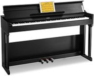 Donner DDP-90 Digital Piano, 88 Key Weighted Piano Keyboard for Beginner/Professional W/Three Pedals, Supports U-disk Music Playing, PC/Tablet/Cell Phone Connecting, Audio In/Output