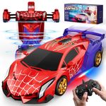 Remote Control Transform Car w Eye & Underbody Lights, 2.4GHz Web RC Car & Robot One-Button Deformation & 360°Rotation, Boys Toys Gifts Present for 3 4 5 6 7 8 9 Year Old Boys Kids Toys Age 3-12