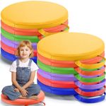 Suzile 12 Pcs 12'' Floor Cushions for Classroom Flexible Floor Seating with Handles Classroom Carpet Cushions for Kids Toddlers Daycare Preschool Furniture(Bright Color,Round)