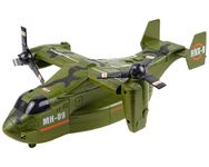 Toyshine 1:72 Scale Friction Powered Osprey Aircraft Carrier Model Battle/Rescue Helicopter Toy with Light & Music Pretend Play Toy for Kids 3+, Green