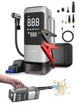 Cason 6 in 1 Tyre Inflator for Car,Bike with Car Battery Jump Starter,Vaccum Cleaner & Power Bank,3X Faster Inflation Air Inflator Pump(10,000 mAH)(Grey)