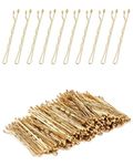 2.2 inch Bobby Pins Blonde Hair, 100 Pcs Gold Bobby Pins, Medium Size Wavy Bobby Pin, Secure Hold Bobby Pins with Store box, Hair Pins for Kids, Girls and Women