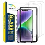 Tech Armor Ballistic Glass Screen Protector for iPhone 14, iPhone 13 and 13 Pro [6.1 Inch] Display 3 Pack Tempered Glass, Case Friendly