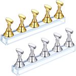 Kreni Acrylic Nail Display Stand Nail Tip Holder Magnetic Nail Practice Stand Fingernail DIY Nail Art Stand for False Nail Tip Manicure Tool