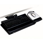 3M Easy Adjust Keyboard Tray, Height and Tilt Adjustable Ergonomic Keyboard Platform with Attached Mouse Platform, 23" Track (AKT150LE)