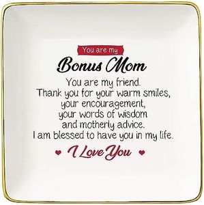 Mother's Day Gift for Bonus Mom,Mother-in-Law Gift,Step Mother Gift-Birthday Gift-Christmas Gift-Unbiological Mom Gift-I Am Blessed to Have You in My Life-Jewelry Tray,Trinket Holder,Ring Dish