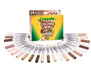 CRAYOLA Colours of the World Washable Markers - Assorted Colours (Pack of 24) | Colours That Represent Skin Tones from Around the World | Ideal for Kids Aged 3+