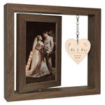 Rotating Floating Mr & Mrs Picture Frame Wedding Gifts Engagement gifts for Couples Bridal Shower Gifts Newlywed Gifts, Display Two 4x6 Inch