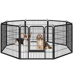 costoffs Dog Playpen Heavy Duty 8 Panel Pet Pen for Small Animals Extra Large Puppy Dog Pen Duck Cat Rabbit Fence for Indoor/Outdoor Black