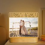 Light up Picture Frame, I Love You 4x6 Inches Acrylic Photo Frame with Night Light Desktop Decor Best Gifts for Lover Couple Wife Girl Friends Valentine's Day Anniversary Birthday Wedding Present