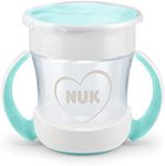 NUK Mini Magic Cup learning cup | leak-proof 360° drinking rim | from 6 months | practical handles | BPA free | 160 ml, white
