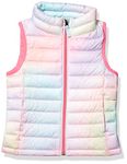 Amazon Essentials Big Girls' Lightweight Water-Resistant Packable Puffer Vest, Ombre Pink, Large