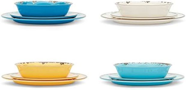 Fox Run Melamine Dinnerware Set, Set for 4, Multicolor Outdoor Dishes