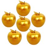 6 Pcs Golden Apples Artificial Golden Fruit Crafts Gold Apples for Home Decoration Christmas Décor