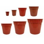 Elixir Gardens | Strong Deep Terracotta Recycled Plastic Plant Pots | Various Sizes/Quantities Available | 21cm x 2