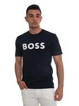 BOSS Mens 1 Logo T-Shirt Crew Neck Short Sleeve Tee Top Navy L