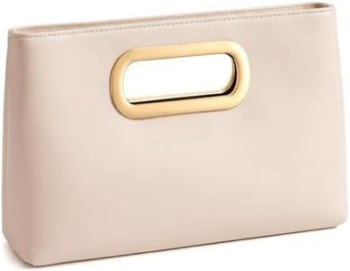 XquiziFit Clutch Purse for Women Evening Clutch Handbag for Wedding Party Formal Evening Bag with Detachable Chain Nude Clutch PU Leather