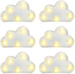 6 Pcs LED Cloud Night Light Can Be Hung On The Wall Kids Room Room Light, Suitable for Birthday Party Holiday Decoration Baby Room Nursery Decoration (Clound-6pcs)