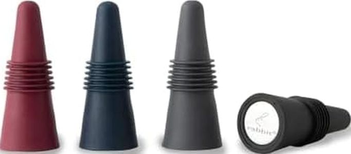 Rabbit W6121 Bottle Stoppers Set of 4, Multicolor Wine Bottle Caps to Preserve Freshness, Stylish and Durable, Perfect for Parties and Gifts