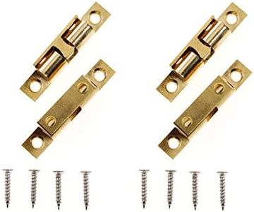 ULIFESTAR Solid Brass Magnetic Closet Door Catch Latch Hardware,Cabinet Cupboard Wardrobe Closures Magnets Furniture RV Door Clasp Ball Tension 4 Pack (42mm/1.65'')