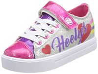 Heelys Boy's Snazzy X6 Sneaker, Silver Rainbow Heart, 1 UK Child