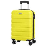 Luggage AnyZip PC ABS Hardside Lightweight Suitcase with 4 Universal Wheels TSA Lock Carry-On 20 Inch（Yellow）