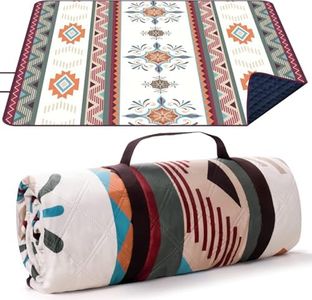 CLEVERTIN NEST Waterproof Picnic Blanket, 200x200CM Large Beach Blanket Outdoor Picnic Mat, Beach Mat with Carrying Handle Sandproof Heatproof for Camping, Beach, Family Picnic Seattle
