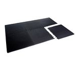 CAP Puzzle Exercise Mat 24" x 24" x 3/4", 6 pieces,Black