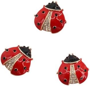 ORIESSE Ladybug Decals Car Decor 3pcs Red Lady Bug 3D Metal Emblem Badge Stickers Girly Women Fun Prank Gift for Bug Lovers