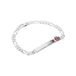jewellerybox Sterling Silver Womens Medical Alert ID Bracelet 7 Inches