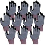 3M Super Grip 200 All Day Comfort Nitrile Foam Coated Work Gloves-10 Pairs (Large, Gray)